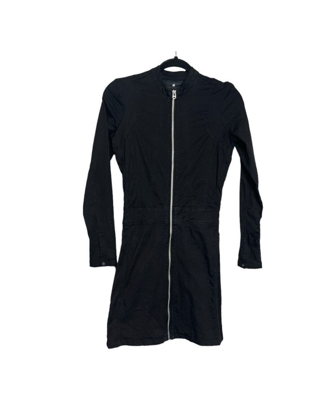 G-Star Raw Lynn Long Sleeve Full Zip Mini Dress Black, size XS
